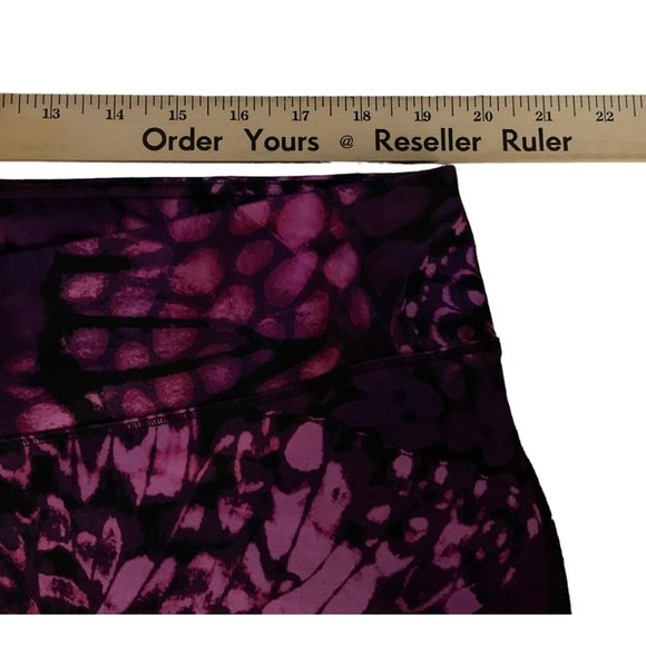 JMS Just My Size Womans 3X Active Leggings Dark Purple Black Floral - Picture 9 of 12